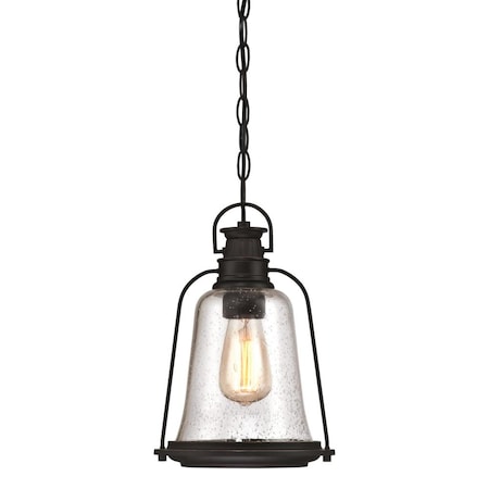 Westinghouse One-Light Outdoor Pendant Brynn ORB Clear Seeded Glass 6339900